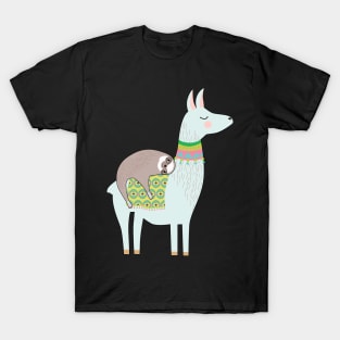 Sloth Ride On A Llama T-Shirt